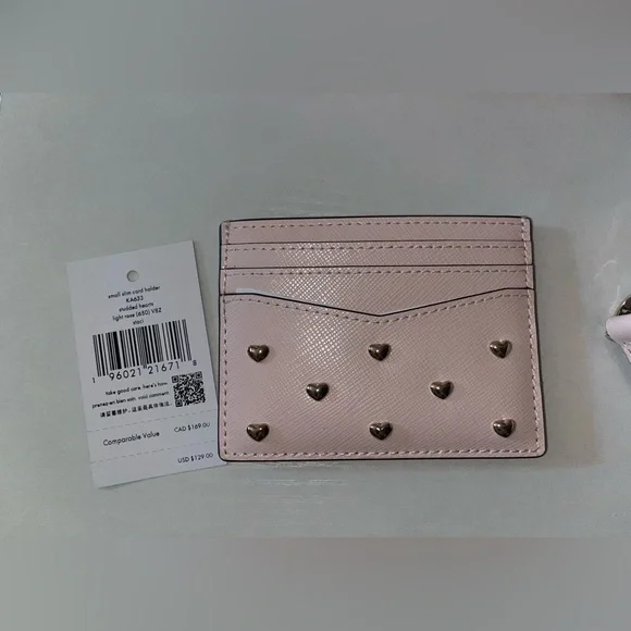 Kate Space Staci Heart Studded Satchel Bag with Cardholder and Wristlet - Picture 10 of 16